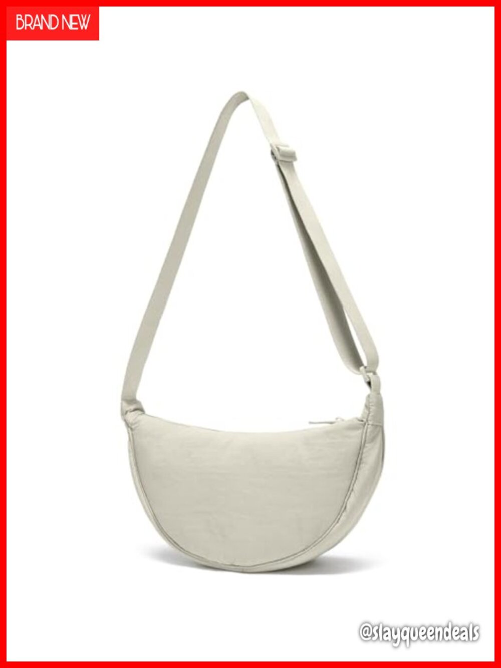 Nylon Small Sling Crossbody Crescent Bag with Adjustable Strap